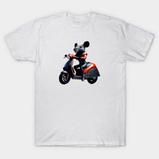 Rat woman on scooter T-Shirt